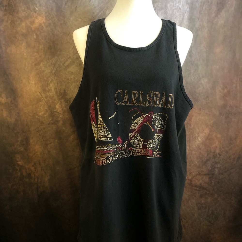 Carlsbad vintage  Graphic Black Tank Top